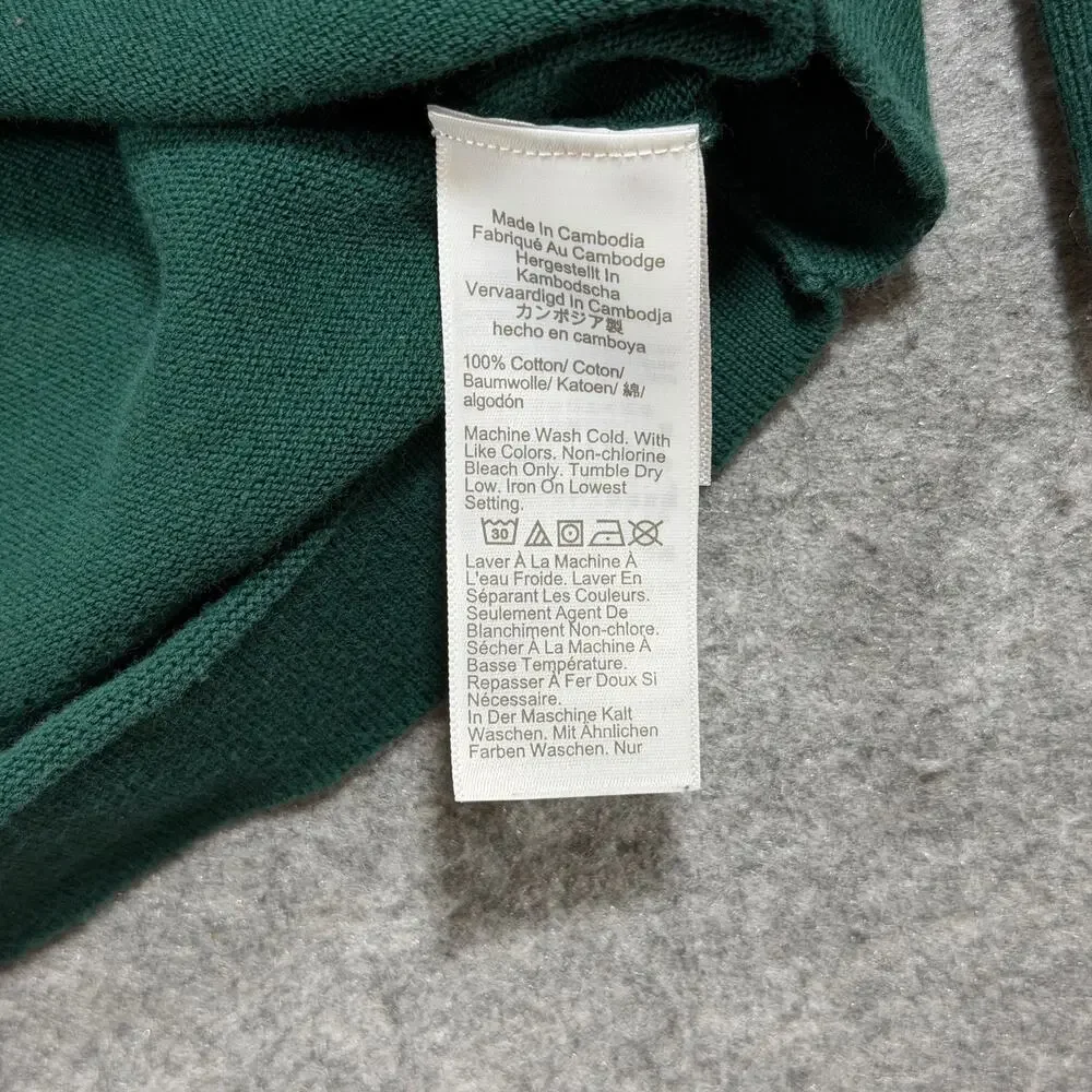 J. Crew Sweater Mens XL Green Crew Neck Cotton Knit Pullover Preppy Casual